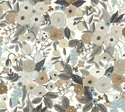 product image for Garden Party Peel and Stick Wallpaper in Off White and Brown 46
