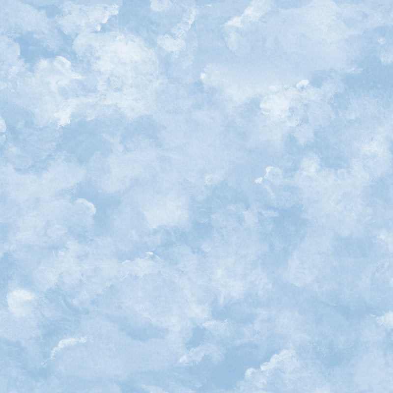 media image for Atrium Clouds Peel & Stick Wallpaper in Blue by York Wallcoverings 269