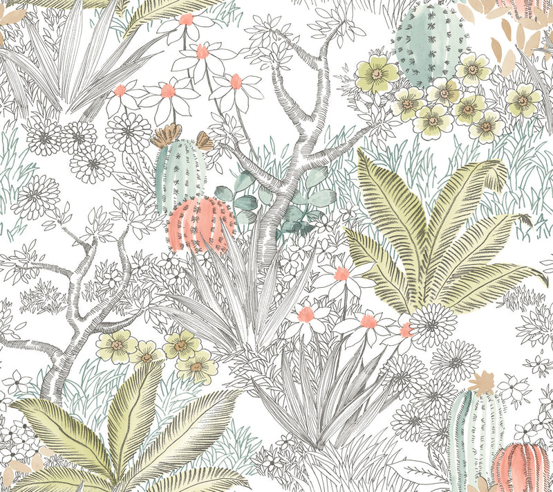 media image for Flowering Desert Peel & Stick Wallpaper in Grey by York Wallcoverings 257