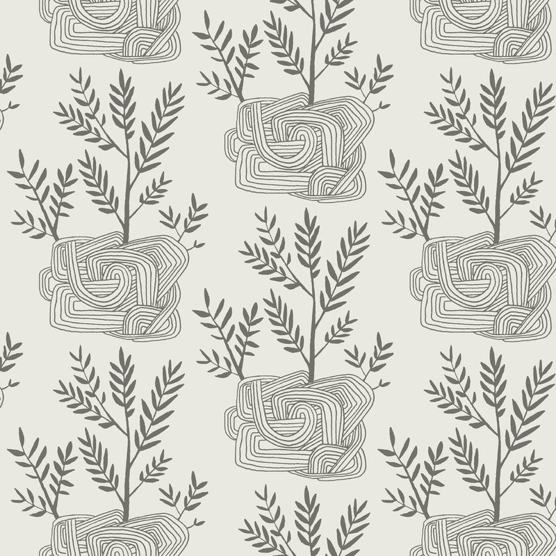 media image for Seedlings Peel & Stick Wallpaper in Grey from the Risky Business III Collection by York Wallcoverings 22