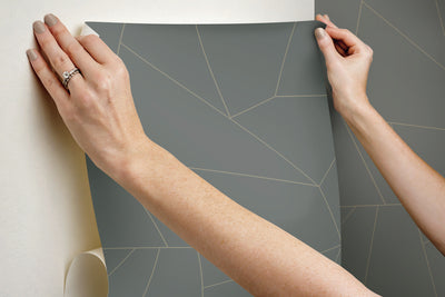 product image for Fractured Prism Peel & Stick Wallpaper in Grey and Glint from the Risky Business III Collection by York Wallcoverings 33