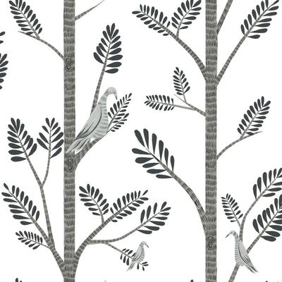 product image for Aviary Branch Peel & Stick Wallpaper in Grey from the Risky Business III Collection by York Wallcoverings 55