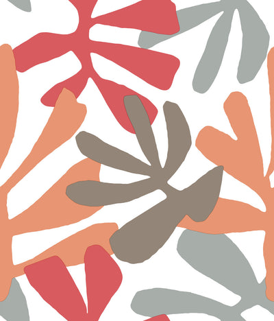 product image for Kinetic Tropical Peel & Stick Wallpaper in Coral and Beige from the Risky Business III Collection by York Wallcoverings 84