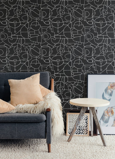product image for Robotics Peel & Stick Wallpaper in Black from the Risky Business III Collection by York Wallcoverings 82