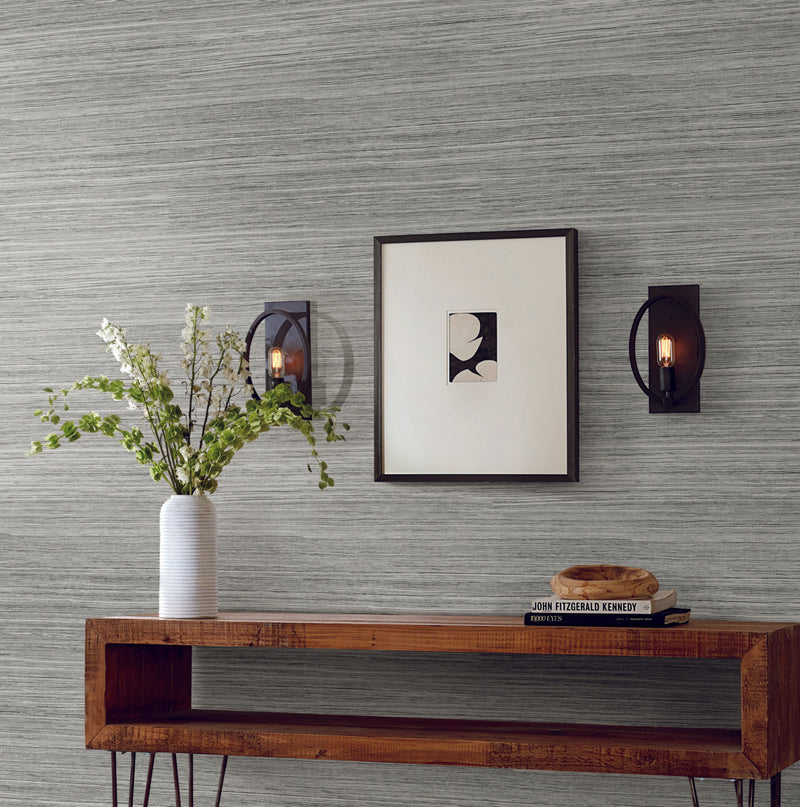 media image for Cattail Weave Grey Peel & Stick Wallpaper by York Wallcoverings 25