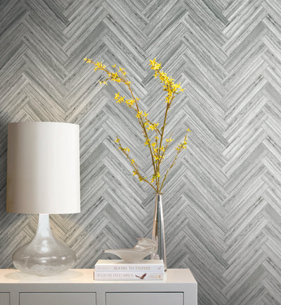 product image for Hermosa Herringbone Grey Peel & Stick Wallpaper by York Wallcoverings 59