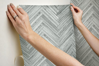 product image for Hermosa Herringbone Grey Peel & Stick Wallpaper by York Wallcoverings 86