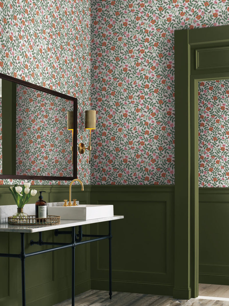 media image for Primrose Peel & Stick Wallpaper in Rose/Cream by York Wallcoverings 246