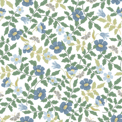 product image of Primrose Peel & Stick Wallpaper in Blue/Off White by York Wallcoverings 55