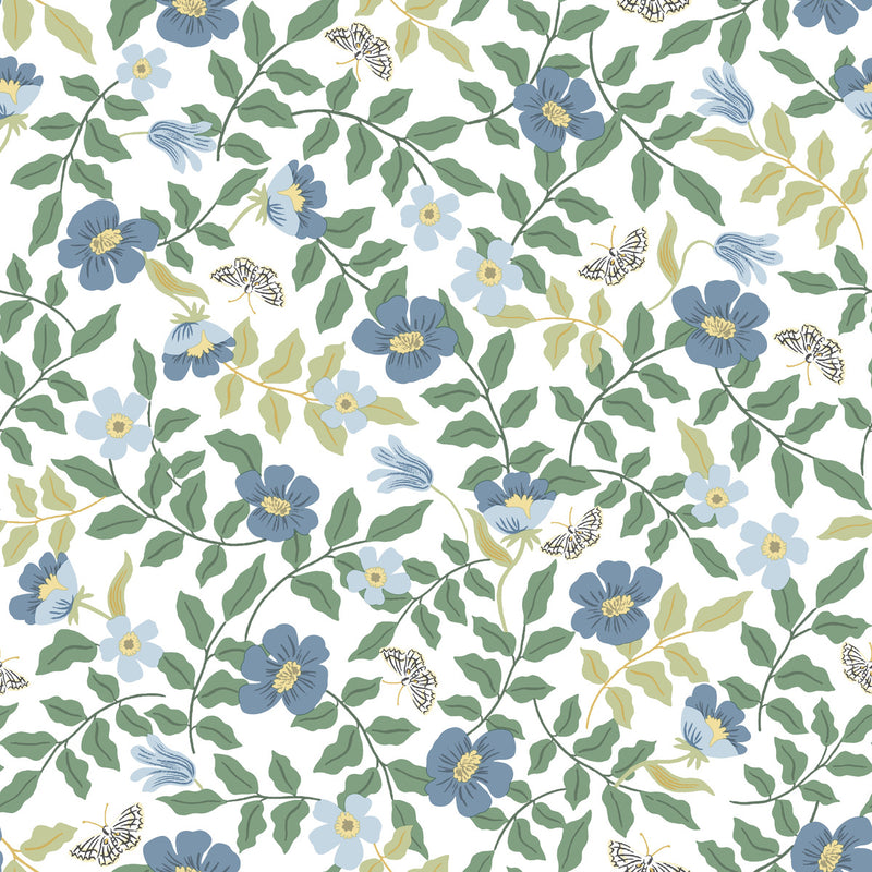 media image for Primrose Peel & Stick Wallpaper in Blue/Off White by York Wallcoverings 21