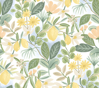 product image of Amalfi Peel & Stick Wallpaper in Pink/Green by York Wallcoverings 516
