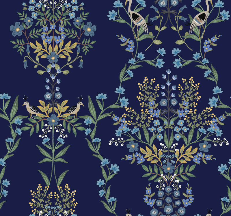 media image for Luxembourg Peel & Stick Wallpaper in Blue by York Wallcoverings 248