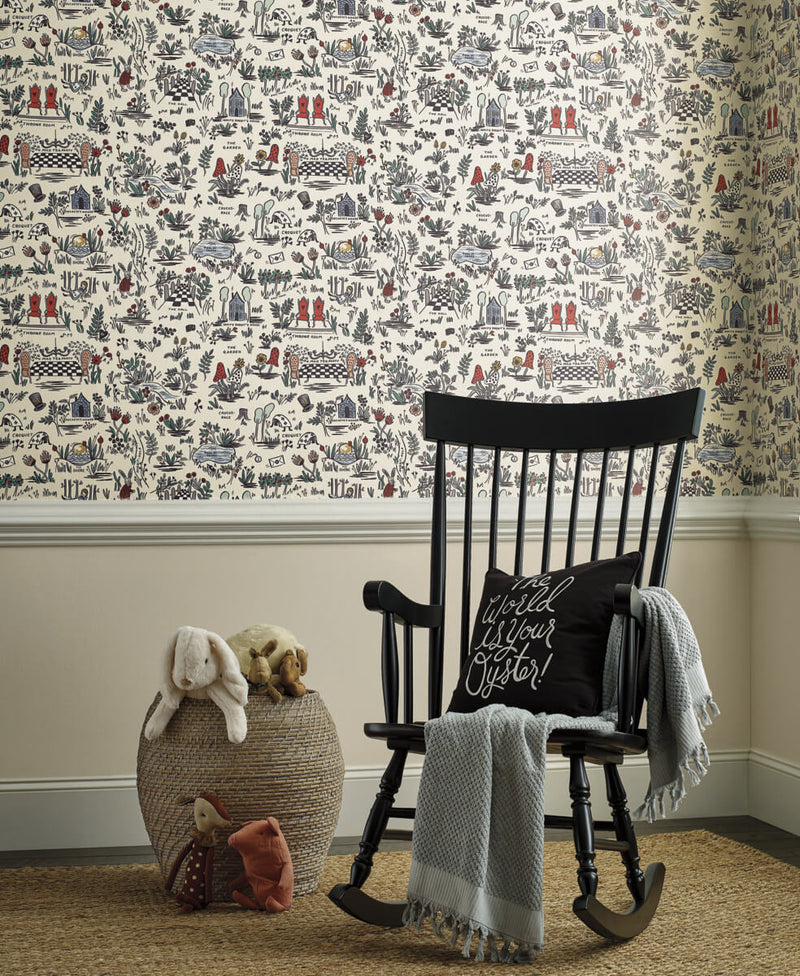 media image for Wonderland Peel & Stick Wallpaper in Pastel by York Wallcoverings 224
