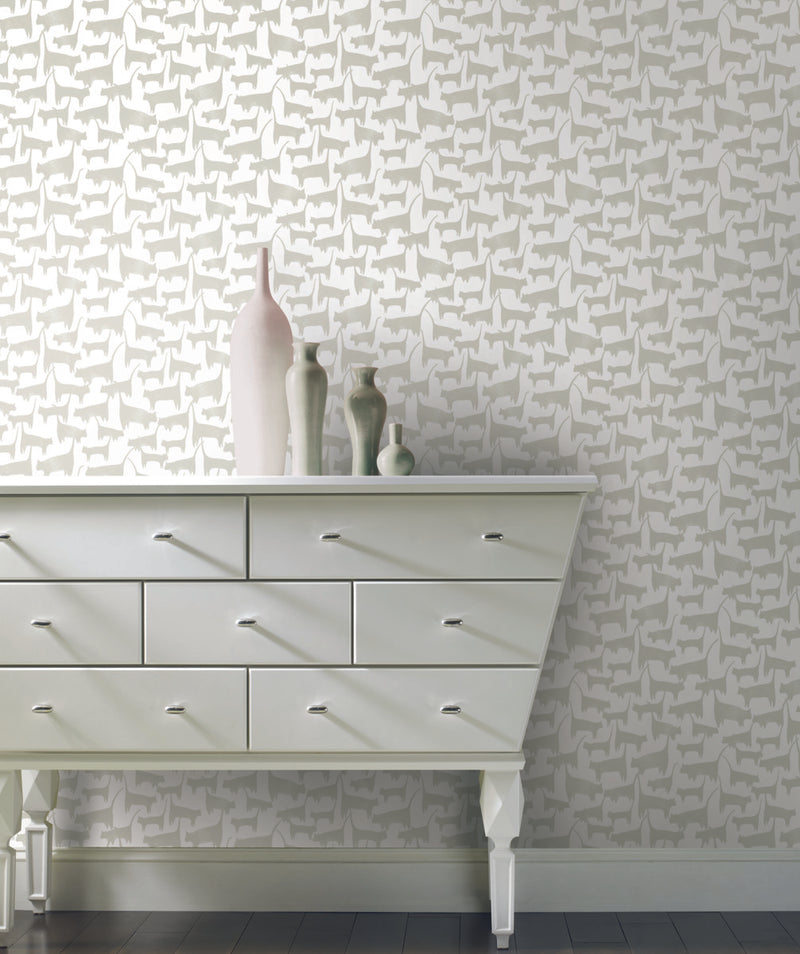 media image for Cat Tails Beige Peel & Stick Wallpaper by York Wallcoverings 213