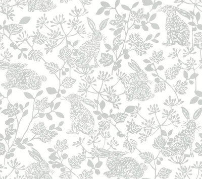 product image of Botanical Bunnies Grey Peel & Stick Wallpaper by York Wallcoverings 566