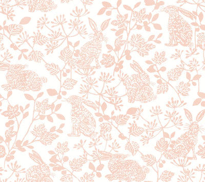 product image of Botanical Bunnies Pink Peel & Stick Wallpaper by York Wallcoverings 57
