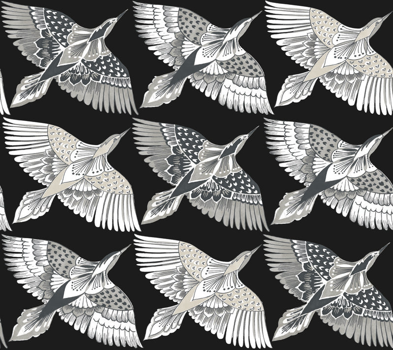 media image for sample feather flight black peel and stick wallpaper by york wallcoverings 1 267