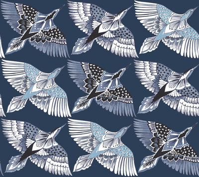 product image of Feather Flight Blue Peel & Stick Wallpaper by York Wallcoverings 535