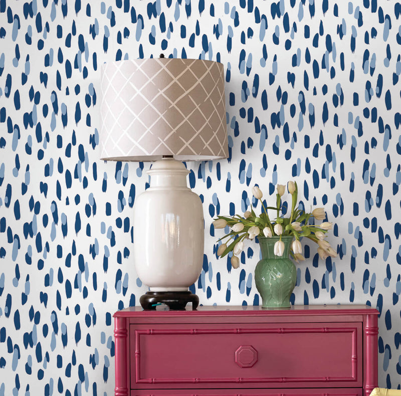 media image for Club House Navy Blue Peel & Stick Wallpaper from the Madcap Cottage Collection by York Wallcoverings 29