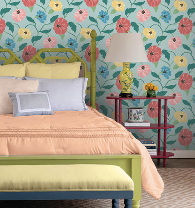 product image for Jungle Garden Sky Blue Peel & Stick Wallpaper from the Madcap Cottage Collection by York Wallcoverings 38