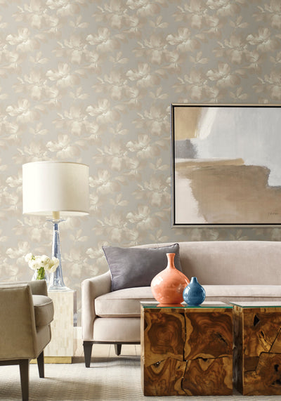 product image for Midnight Blooms Neutral Peel & Stick Wallpaper by Candice Olson 75