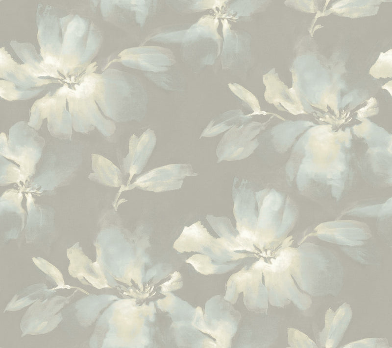 media image for Midnight Blooms Light Blue/Grey Peel & Stick Wallpaper by Candice Olson 20