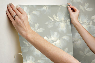 product image for Midnight Blooms Light Blue/Grey Peel & Stick Wallpaper by Candice Olson 31