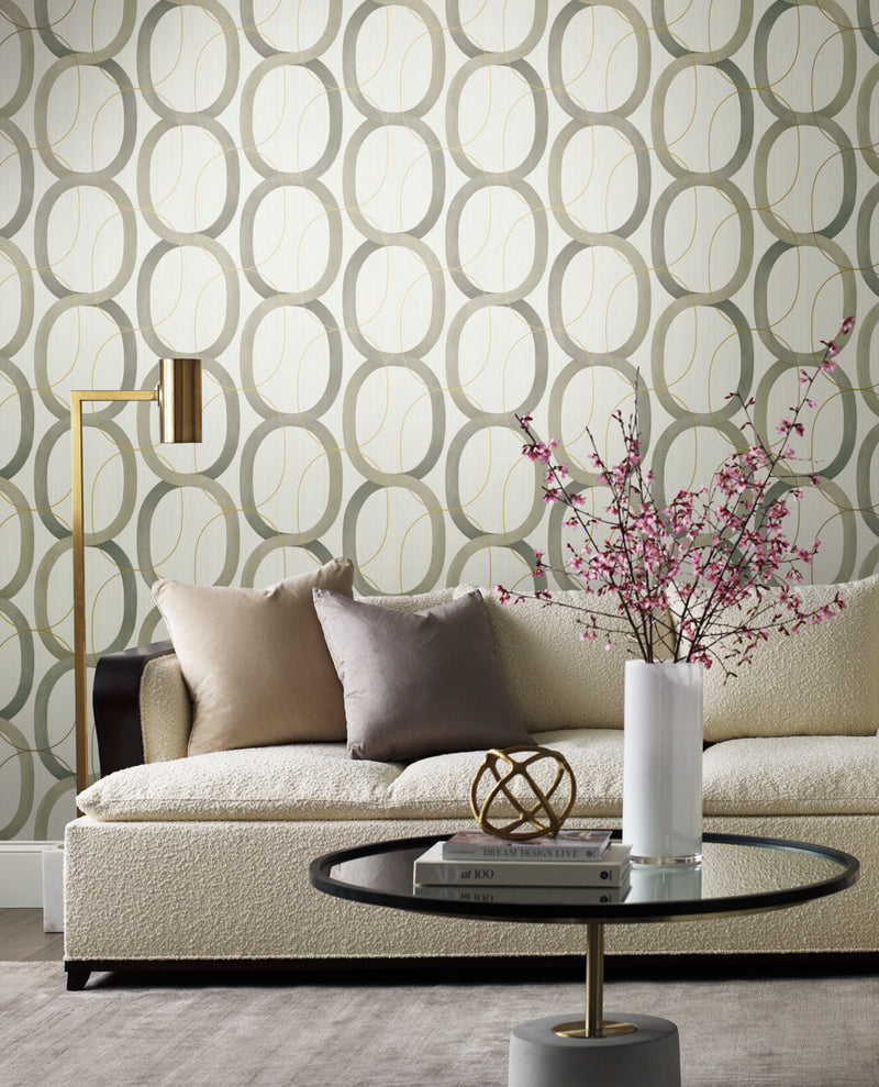 media image for Interlock Light Taupe Peel & Stick Wallpaper by Candice Olson 242