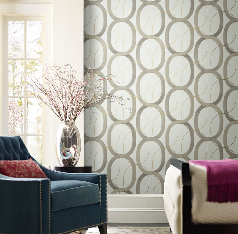 media image for Interlock Light Taupe Peel & Stick Wallpaper by Candice Olson 223
