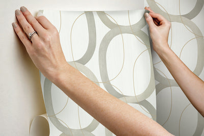 product image for Interlock Light Taupe Peel & Stick Wallpaper by Candice Olson 58