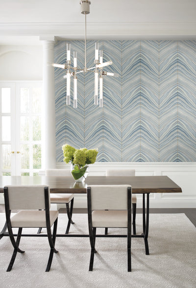 product image for Onyx Strata Mist Blue Peel & Stick Wallpaper by Candice Olson 16