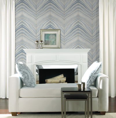 product image for Onyx Strata Mist Blue Peel & Stick Wallpaper by Candice Olson 65