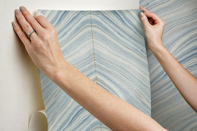 product image for Onyx Strata Mist Blue Peel & Stick Wallpaper by Candice Olson 39