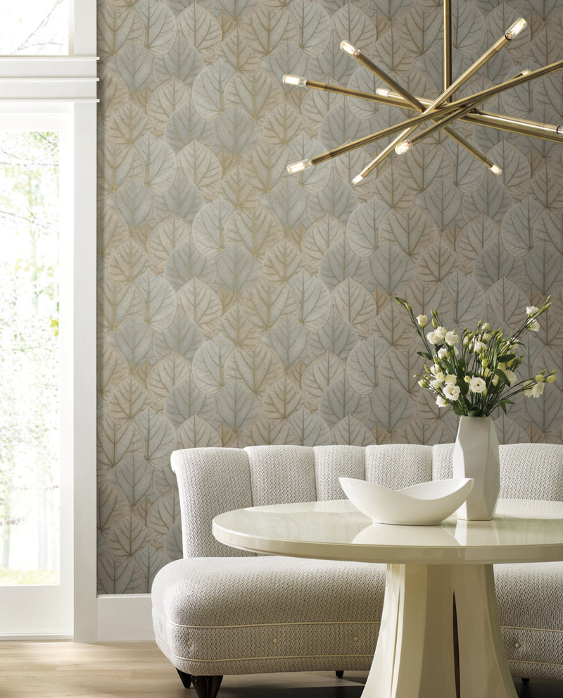 media image for Leaf Concerto Warm Taupe Peel & Stick Wallpaper by Candice Olson 298