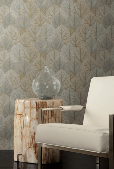 product image for Leaf Concerto Warm Taupe Peel & Stick Wallpaper by Candice Olson 18