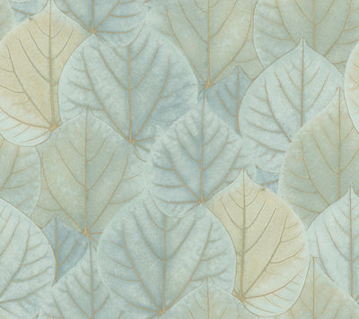 product image of sample leaf concerto turquoise peel and stick wallpaper by candice olson 1 50