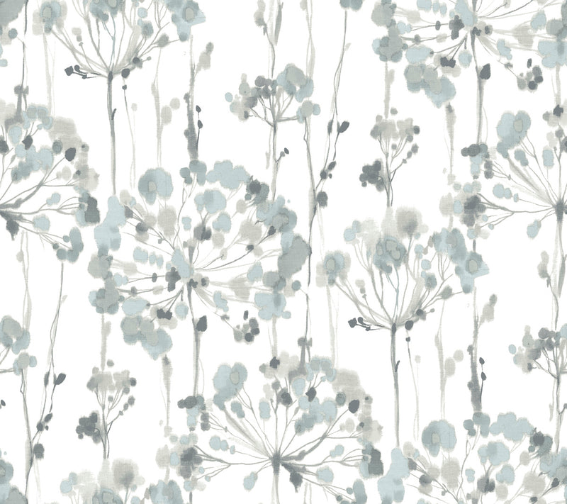 media image for Flourish Sheer Blue/Grey Peel & Stick Wallpaper by Candice Olson 263