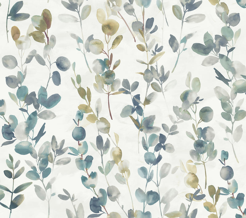 media image for Eucalyptus Navy Joyful Peel & Stick Wallpaper by Candice Olson 250