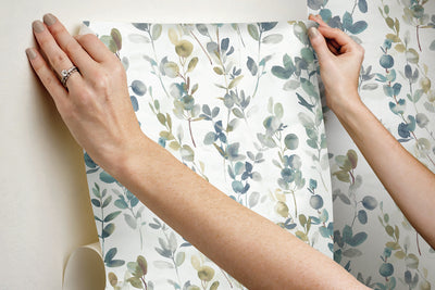 product image for Eucalyptus Navy Joyful Peel & Stick Wallpaper by Candice Olson 74