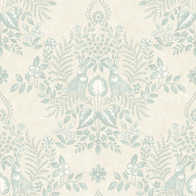 product image of sample cottontail toile peel and stick wallpaper in vintage duck egg by erin and ben co 1 511