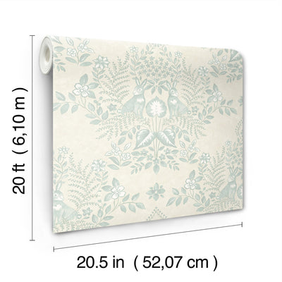 product image for Cottontail Toile Peel & Stick Wallpaper in Vintage Duck Egg 8