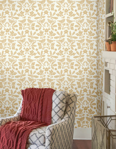 product image for Sparrow & Oak Peel & Stick Wallpaper in Ochre Yellow 73