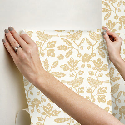 product image for Sparrow & Oak Peel & Stick Wallpaper in Ochre Yellow 16