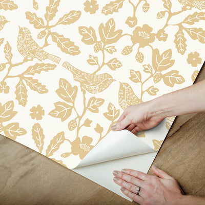 product image for Sparrow & Oak Peel & Stick Wallpaper in Ochre Yellow 67