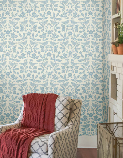 product image for Sparrow & Oak Peel & Stick Wallpaper in Glacial Blue 9