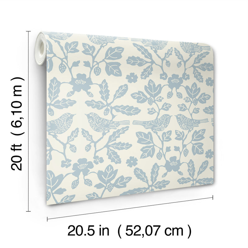 media image for Sparrow & Oak Peel & Stick Wallpaper in Glacial Blue 233