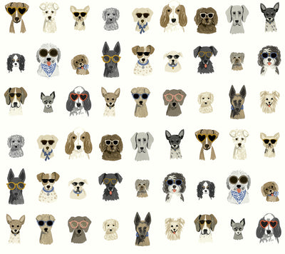 product image of Dog Days Multi White Peel & Stick Wallpaper by York Wallcoverings 538