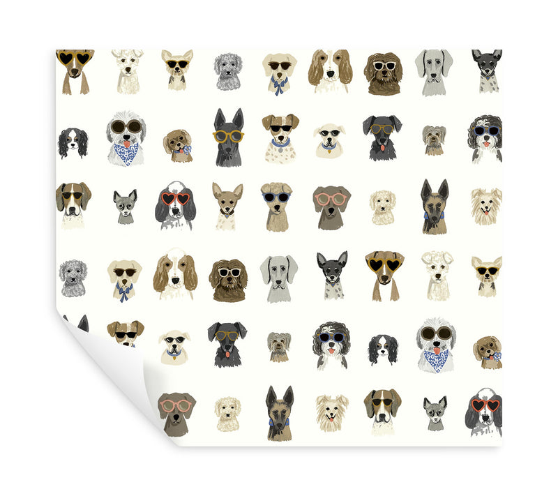 media image for Dog Days Multi White Peel & Stick Wallpaper by York Wallcoverings 248