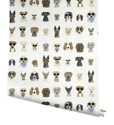 product image for Dog Days Multi White Peel & Stick Wallpaper by York Wallcoverings 76