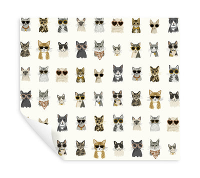 product image for Cool Cats Grey/Gold Peel & Stick Wallpaper by York Wallcoverings 78